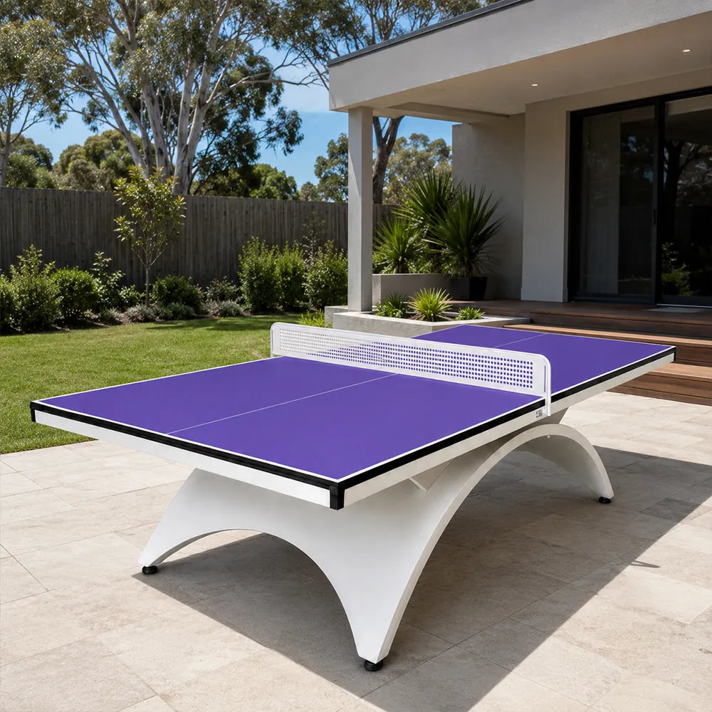 SUNNET Outdoor Table Tennis Table - 25mm SMC Professional Ping Pong Table 274cm Full Size for Backyard Club Training - Blue & White