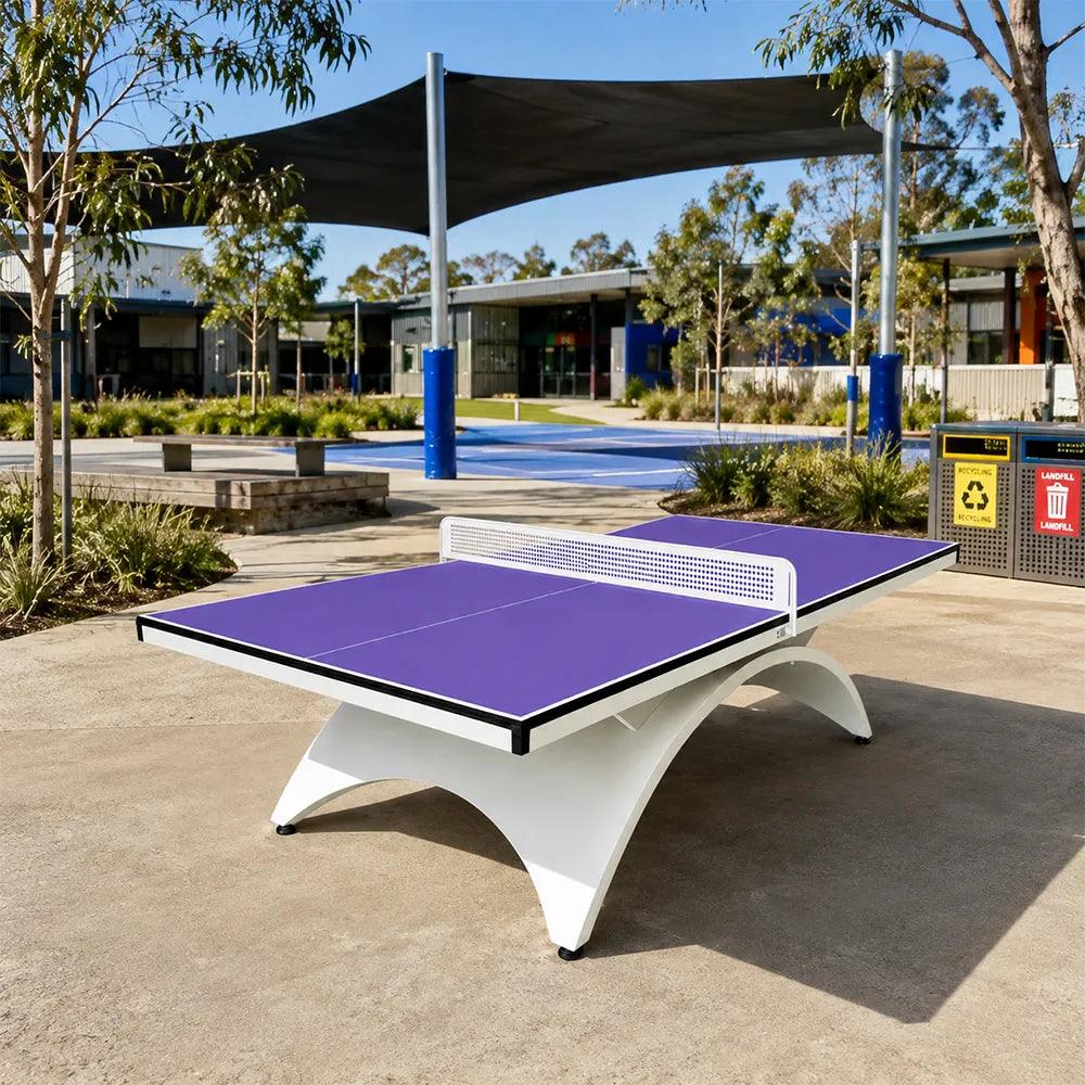 SUNNET Outdoor Table Tennis Table - 25mm SMC Professional Ping Pong Table 274cm Full Size for Backyard Club Training - Blue & White