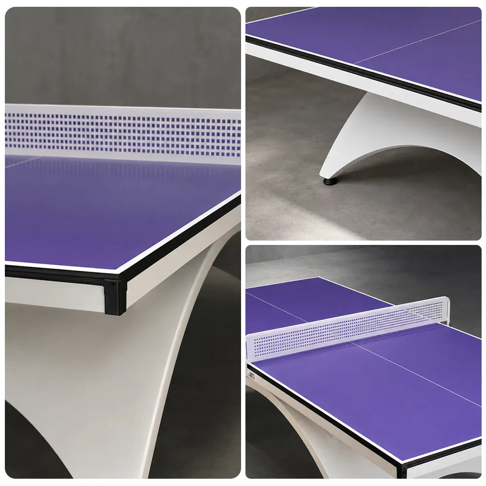 SUNNET Outdoor Table Tennis Table - 25mm SMC Professional Ping Pong Table 274cm Full Size for Backyard Club Training - Blue & White
