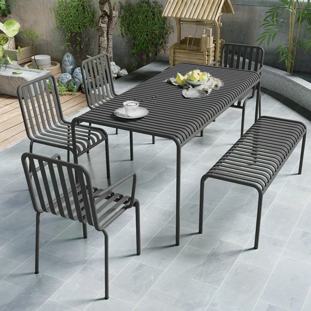SOLARA Outdoor Wrought Iron 70/120/140/180cm Dining Table - Black