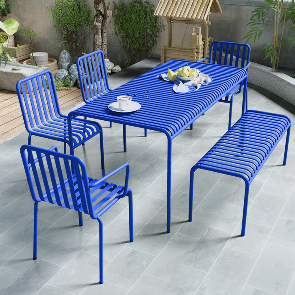 SOLARA Outdoor Wrought Iron 70/120/140/180cm Dining Table - Blue