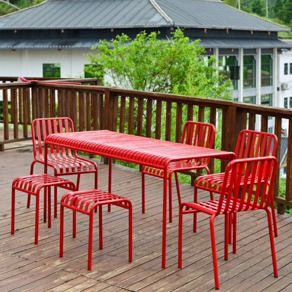 SOLARA Outdoor Wrought Iron Chair/Sofa/Bar Stool - Red