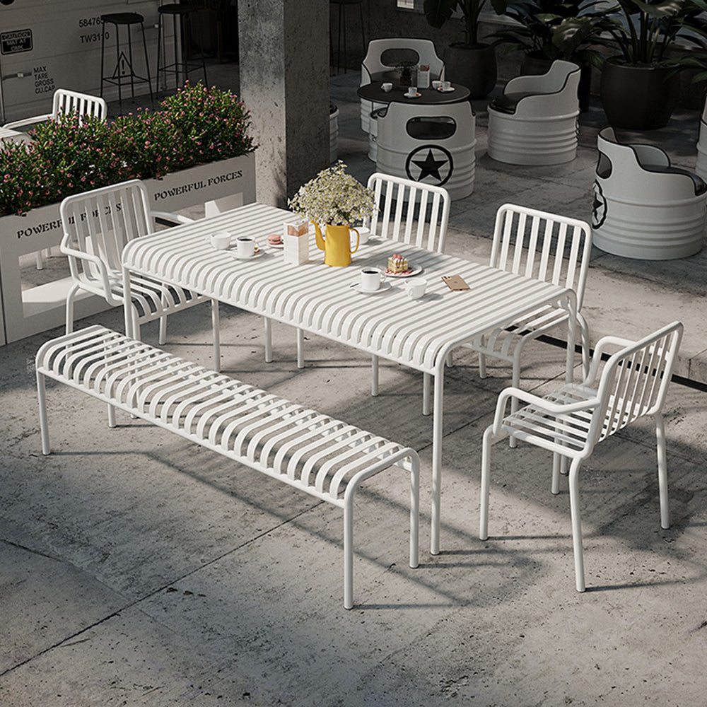 SOLARA Outdoor Iron Table/Bench/Chair/Sofa/Bar Stool - White