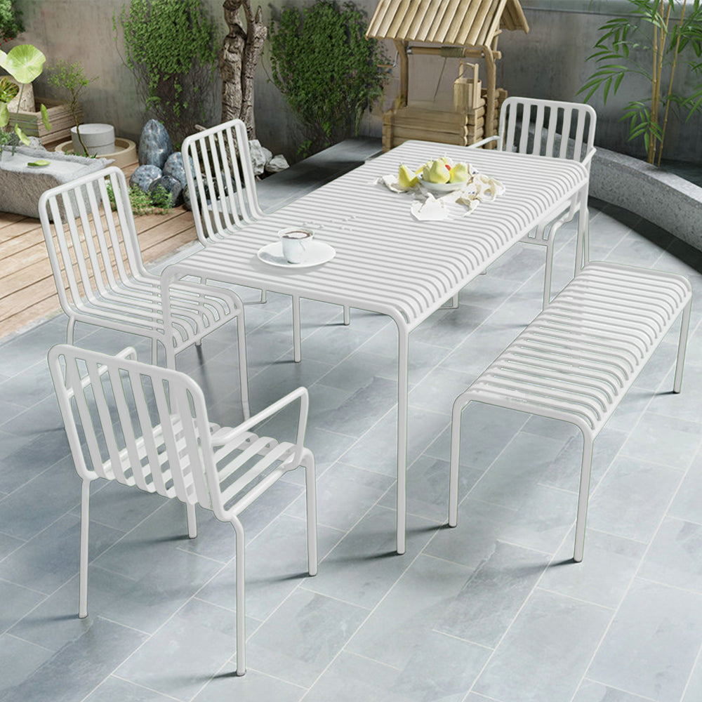 SOLARA Outdoor Iron Table/Bench/Chair/Sofa/Bar Stool - White