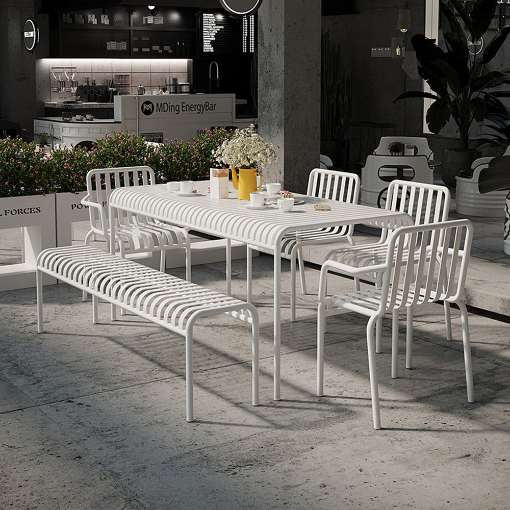 SOLARA Outdoor Iron Table/Bench/Chair/Sofa/Bar Stool - White
