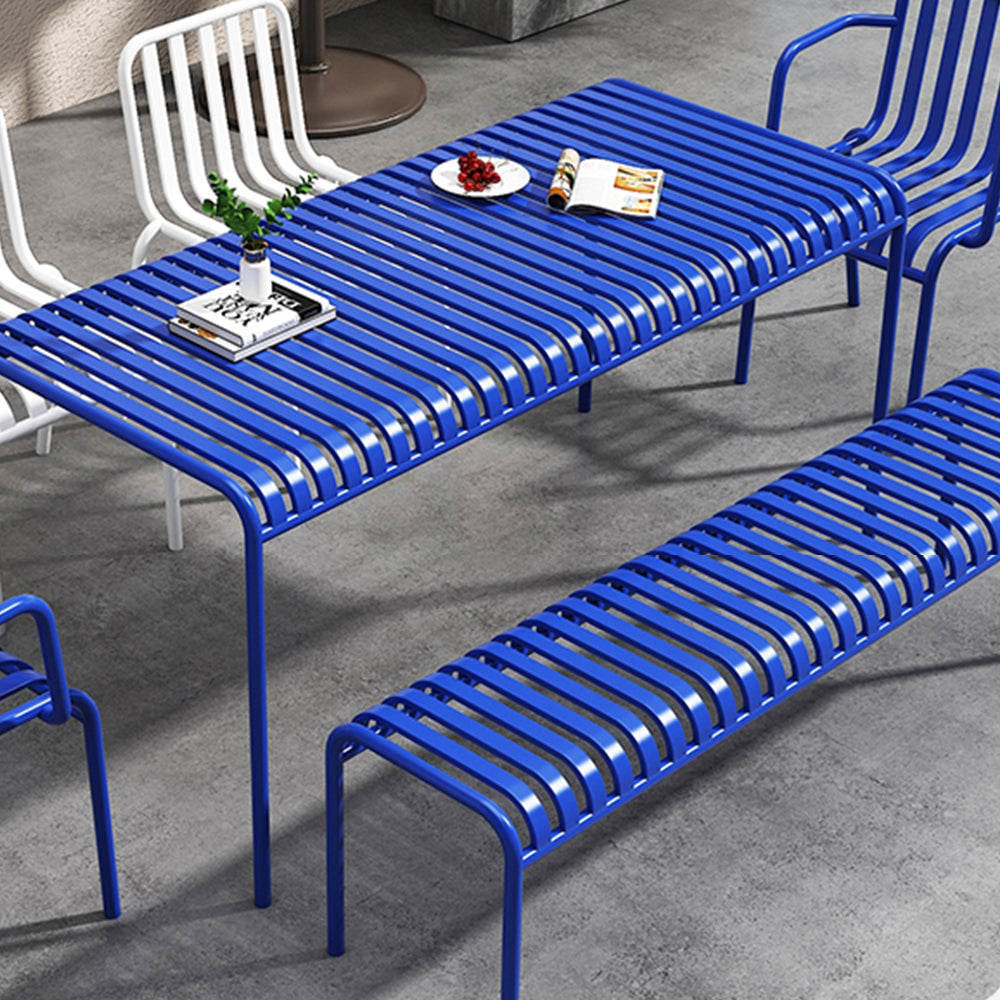 SOLARA Outdoor Wrought Iron 70/120/140/180cm Dining Table - Blue
