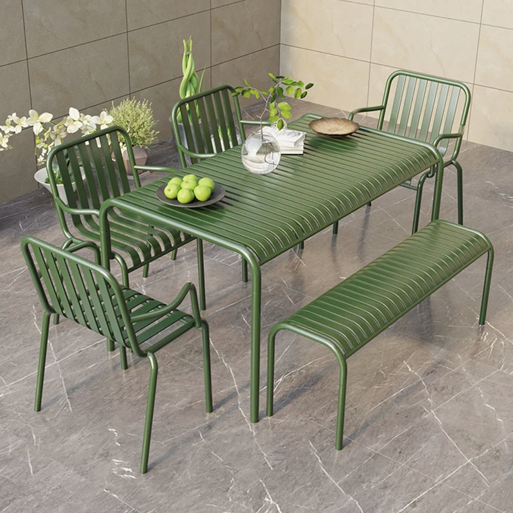 SOLARA Outdoor Wrought Iron 70/120/140/180cm Dining Table - Green