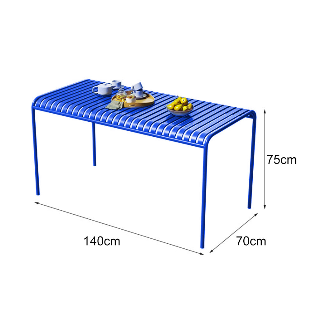 SOLARA Outdoor Wrought Iron 70/120/140/180cm Dining Table - Blue