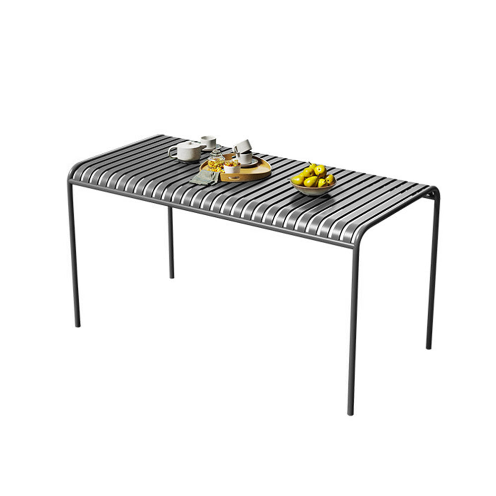SOLARA Outdoor Wrought Iron 70/120/140/180cm Dining Table - Black