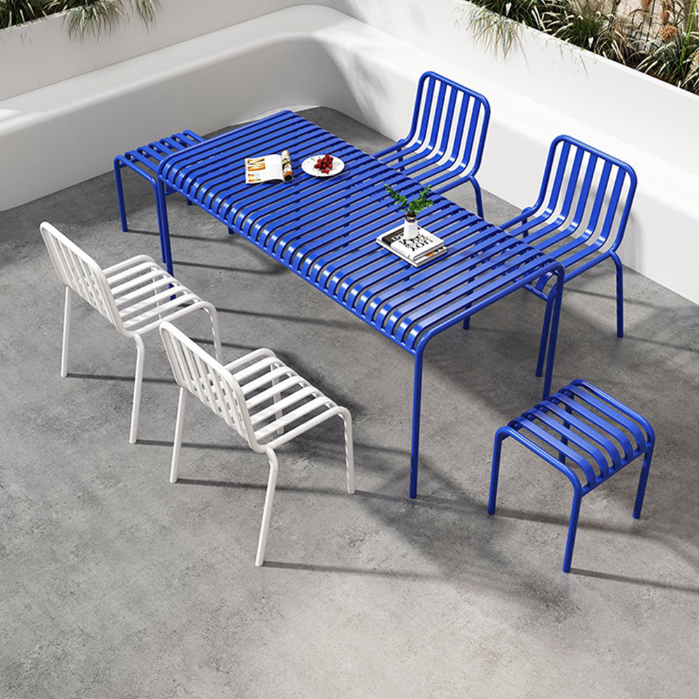 SOLARA Outdoor Wrought Iron 70/120/140/180cm Dining Table - Blue