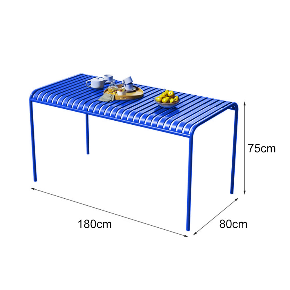 SOLARA Outdoor Wrought Iron 70/120/140/180cm Dining Table - Blue