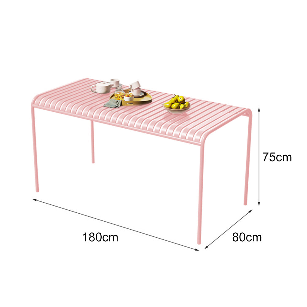 SOLARA Outdoor Wrought Iron 70/120/140/180cm Dining Table - Pink