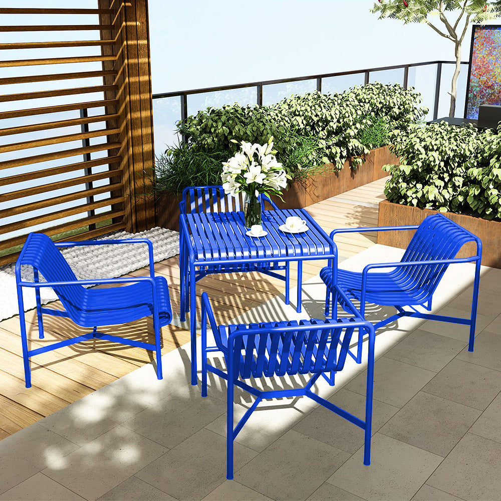 SOLARA Outdoor Wrought Iron Chair/Sofa/Bar Stool - Blue