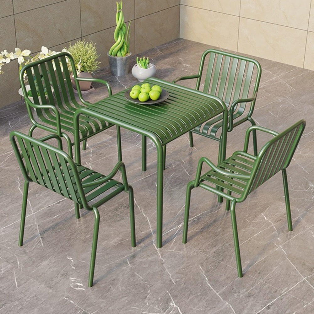 SOLARA Outdoor Wrought Iron 70/120/140/180cm Dining Table - Green