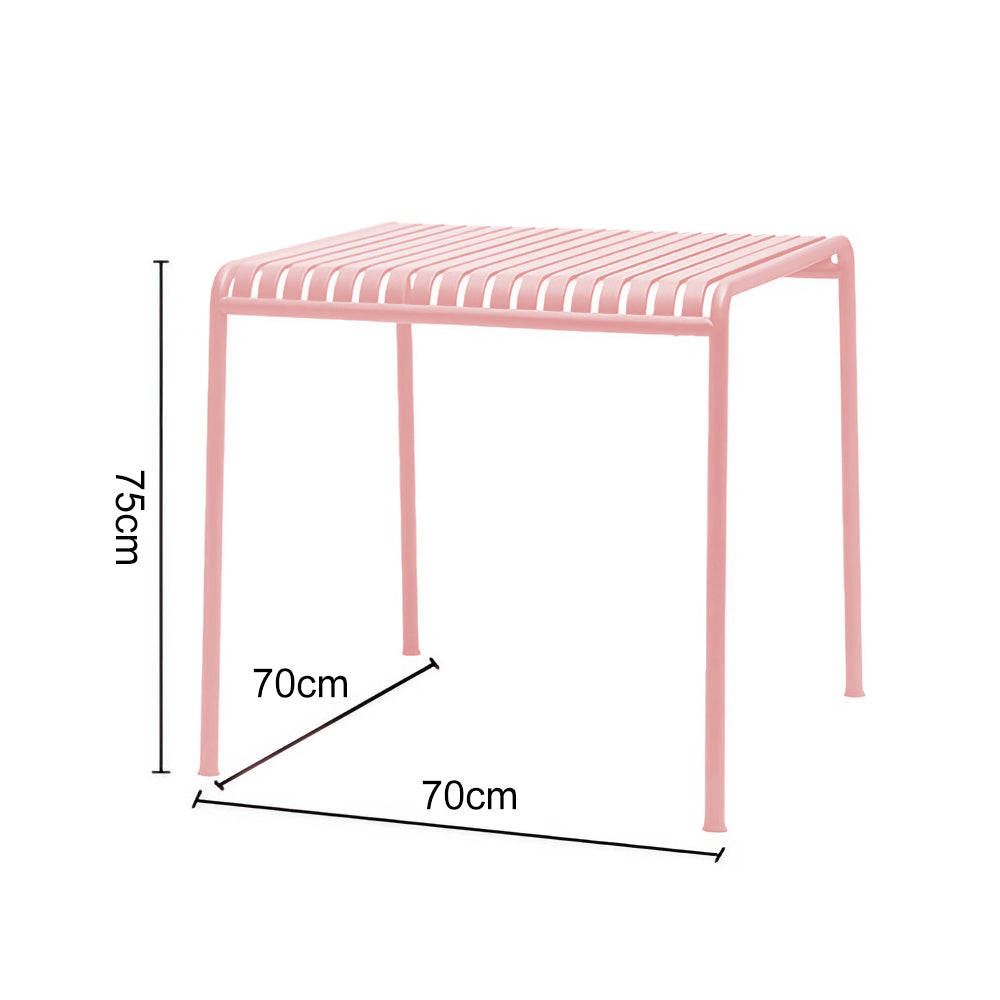 SOLARA Outdoor Wrought Iron 70/120/140/180cm Dining Table - Pink