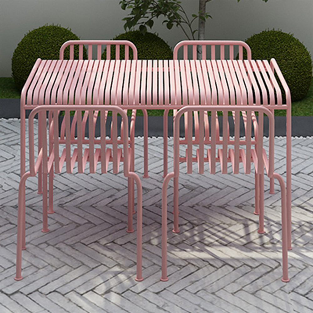 SOLARA Outdoor Wrought Iron 70/120/140/180cm Dining Table - Pink