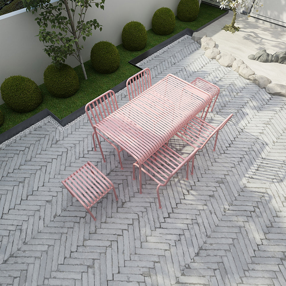 SOLARA Outdoor Wrought Iron 70/120/140/180cm Dining Table - Pink