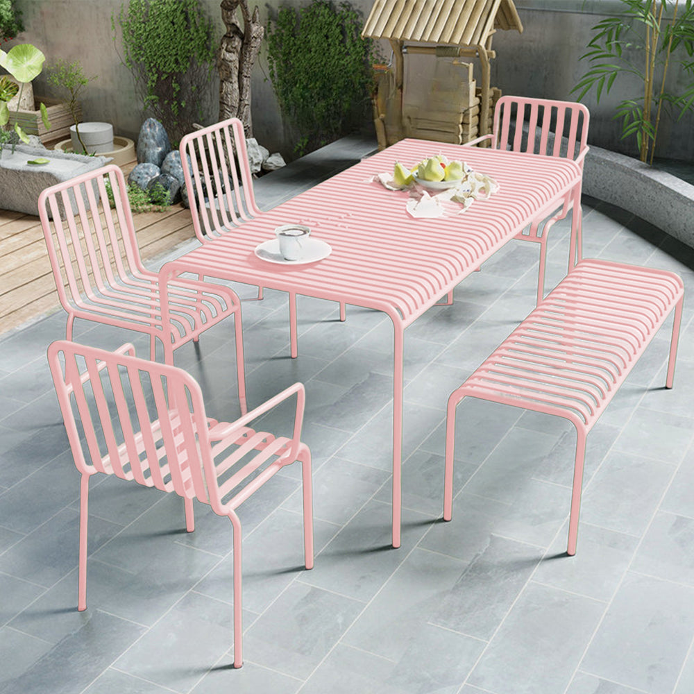 SOLARA Outdoor Wrought Iron 70/120/140/180cm Dining Table - Pink