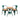 SOLARA 3-Piece Outdoor Table and Chair Set - Green Iron Frame with PS Wood,1 Table + 2 Chairs for Patio Use