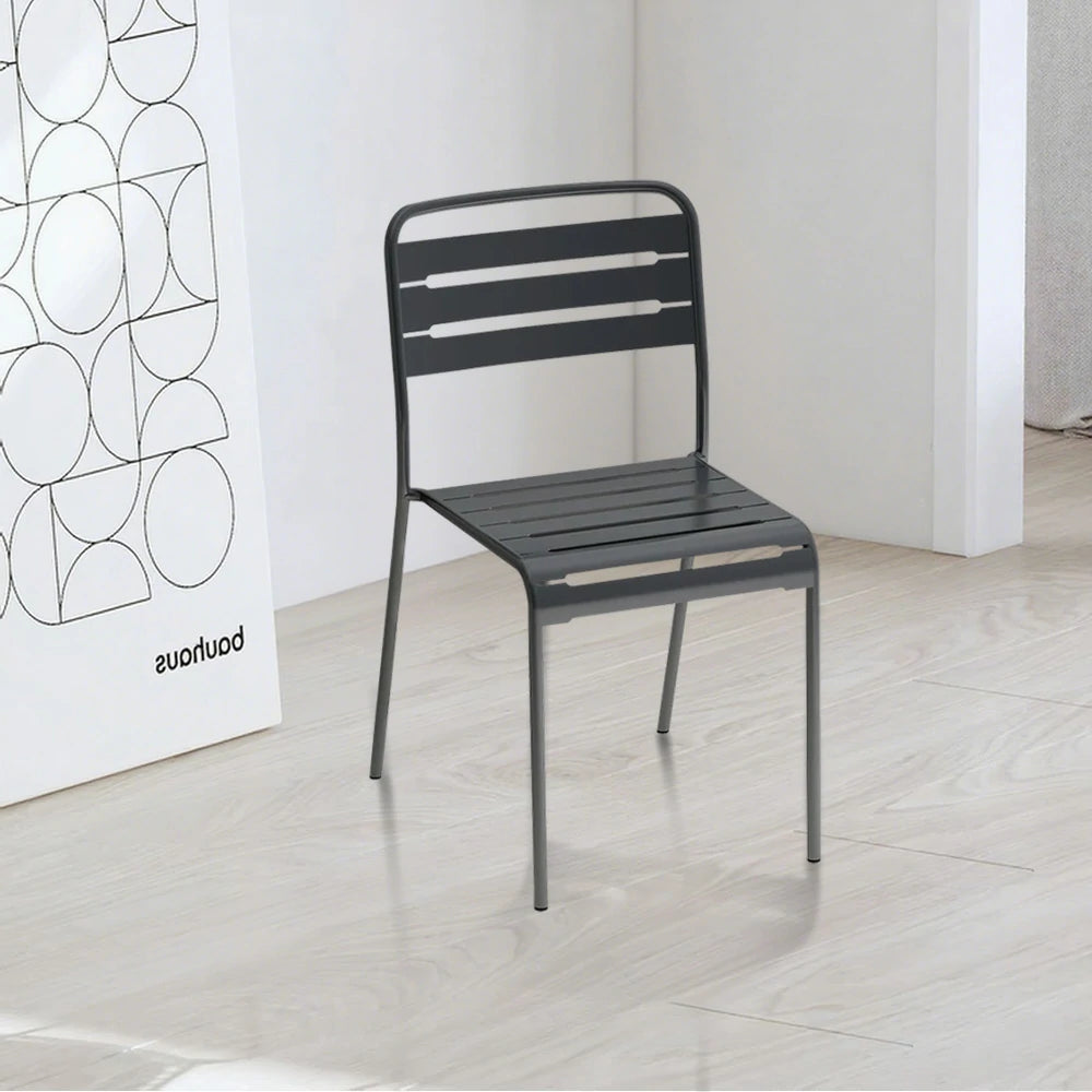 SOLARA Gray Iron Chair Durable Metal Construction for Indoor or Outdoor Use
