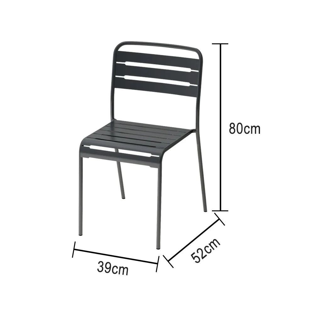 SOLARA Gray Iron Chair Durable Metal Construction for Indoor or Outdoor Use