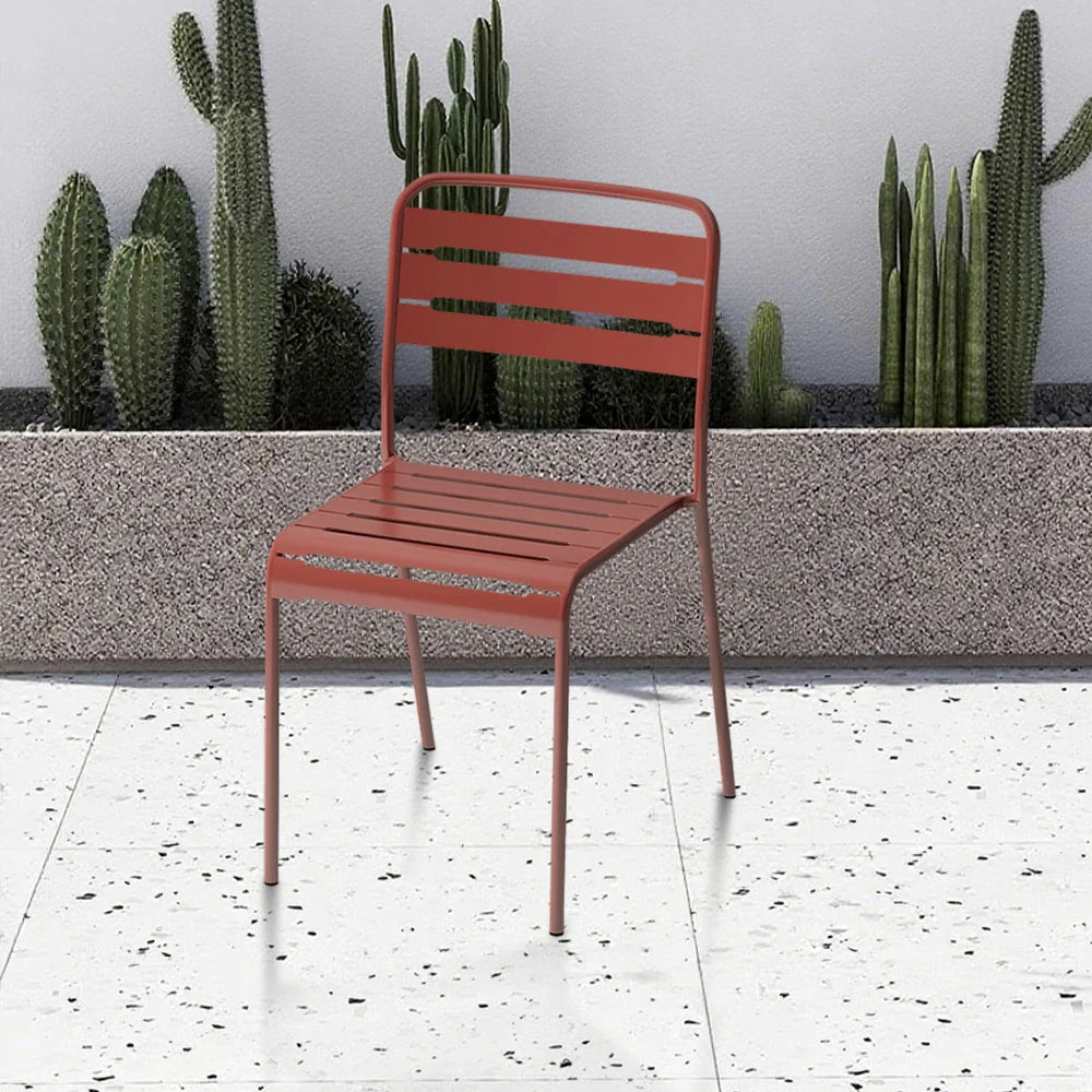 SOLARA Orange Iron Chair Durable Metal Construction for Indoor or Outdoor Use