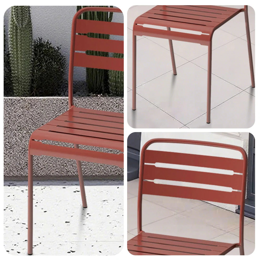 SOLARA Orange Iron Chair Durable Metal Construction for Indoor or Outdoor Use