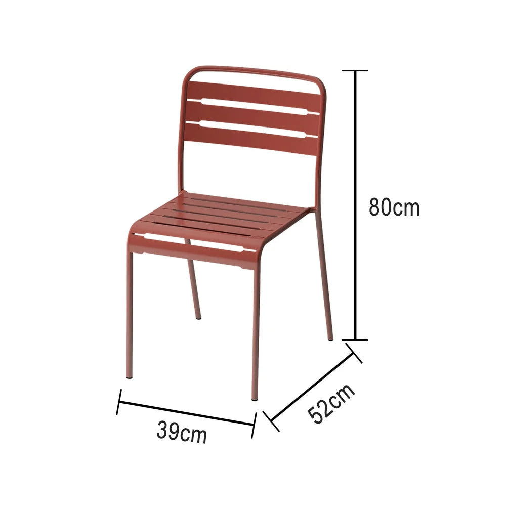 SOLARA Orange Iron Chair Durable Metal Construction for Indoor or Outdoor Use