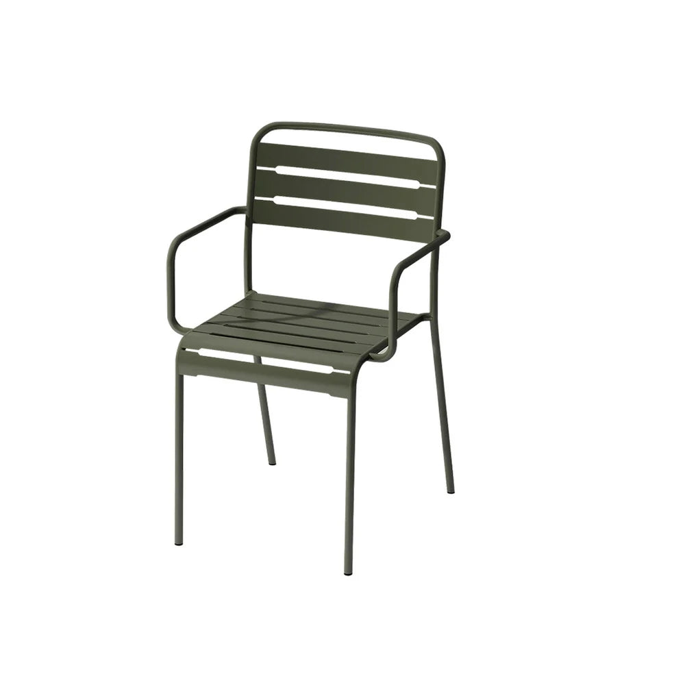 SOLARA Green Iron Chair Durable Metal Construction for Indoor or Outdoor Use