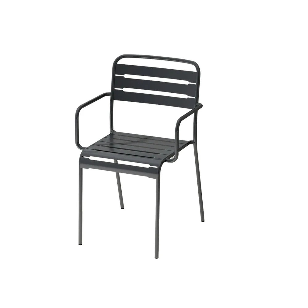 SOLARA Gray Iron Chair Durable Metal Construction for Indoor or Outdoor Use