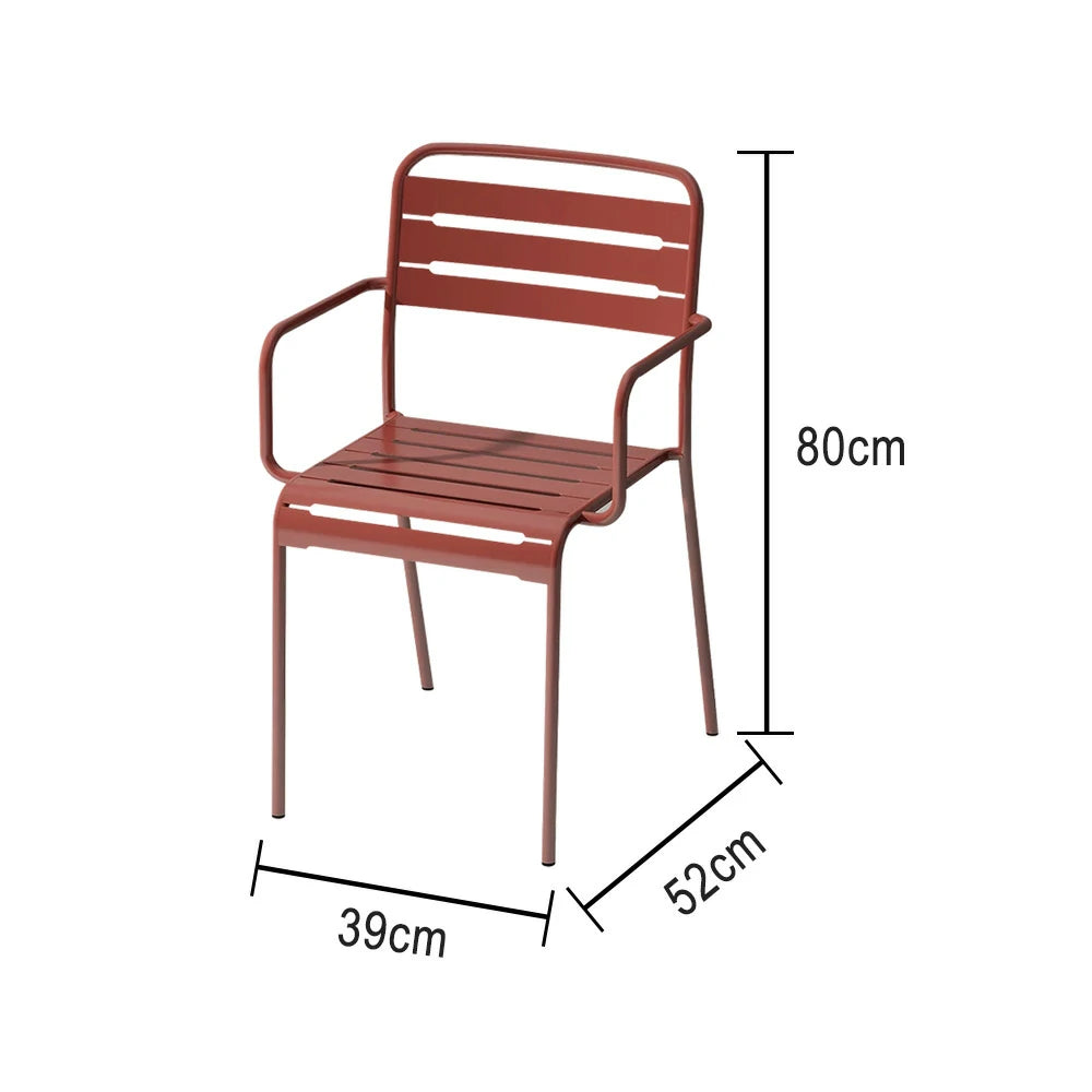 SOLARA Orange Iron Chair Durable Metal Construction for Indoor or Outdoor Use