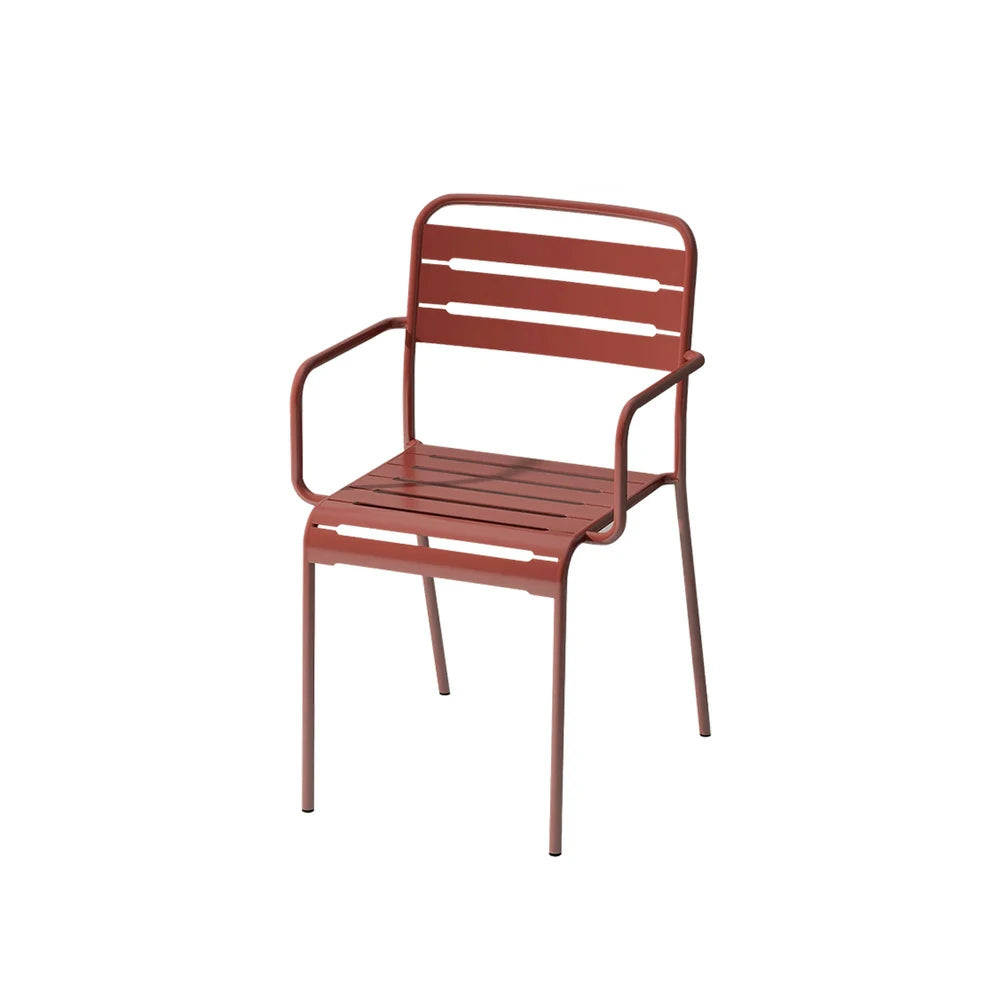 SOLARA Orange Iron Chair Durable Metal Construction for Indoor or Outdoor Use