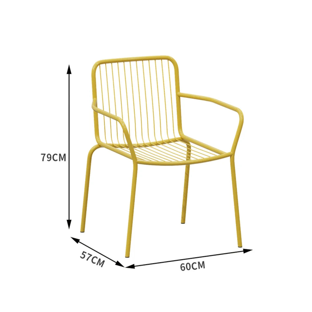 SOLARA Outdoor Chair - Heavy-Duty Yellow Iron Frame, Thick High-Quality Steel, Sturdy Design for Patio or Garden