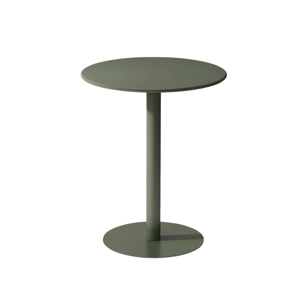 SOLARA Round Green Iron Table - Durable Wrought Metal Construction, Weather-Resistant for Patio or Garden Use