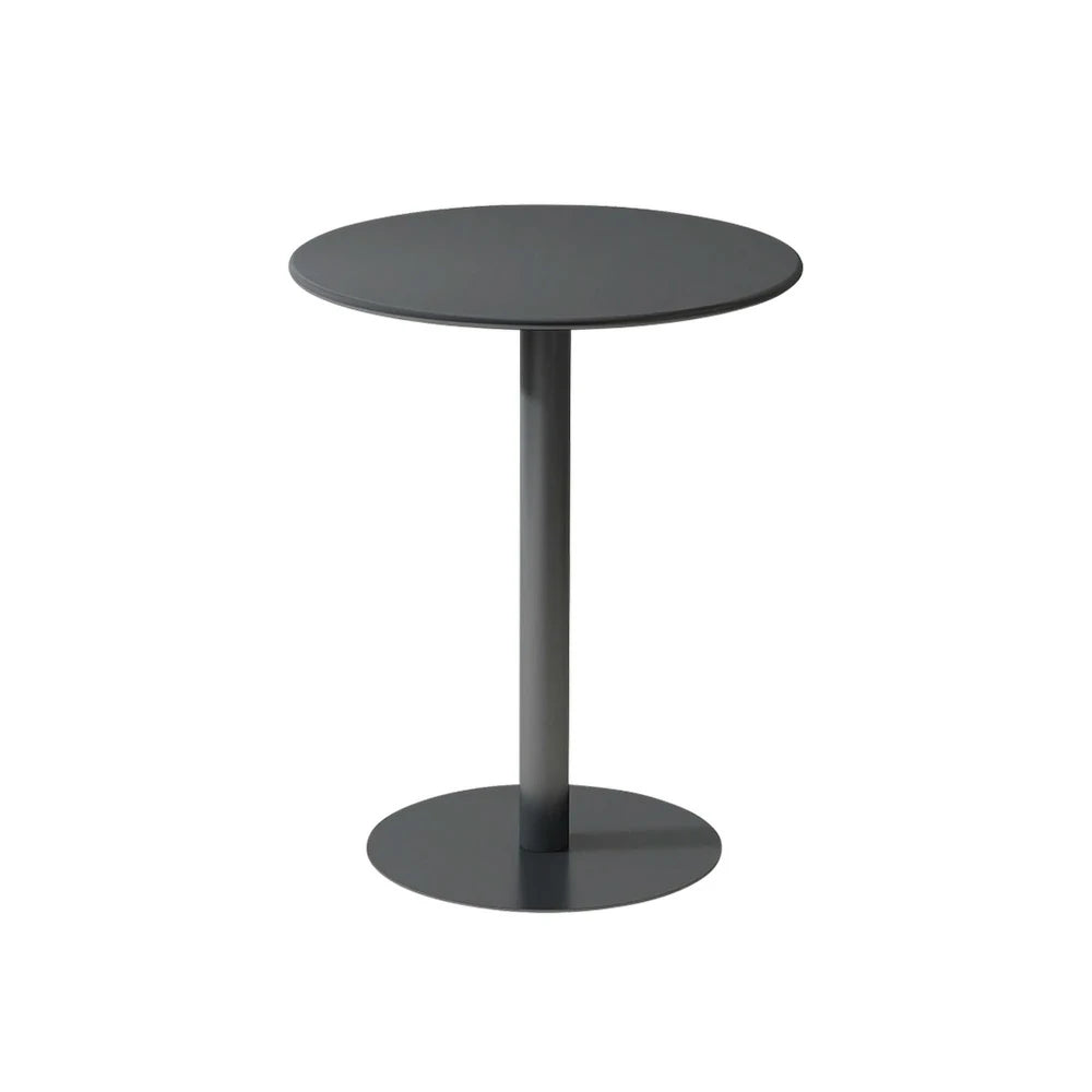SOLARA Round Gray Iron Table - Durable Wrought Metal Construction, Weather-Resistant for Patio or Garden Use