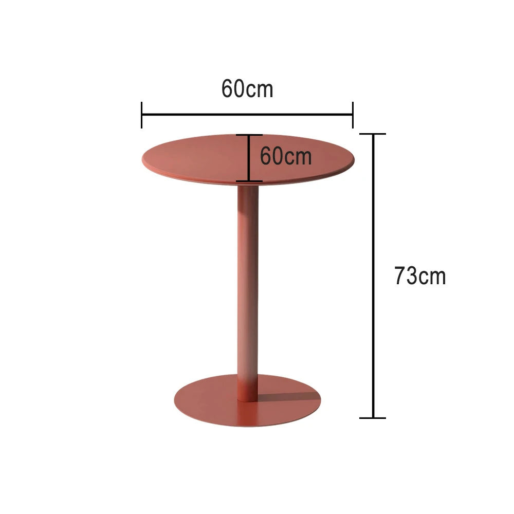 SOLARA Round Orange Iron Table - Durable Wrought Metal Construction, Weather-Resistant for Patio or Garden Use