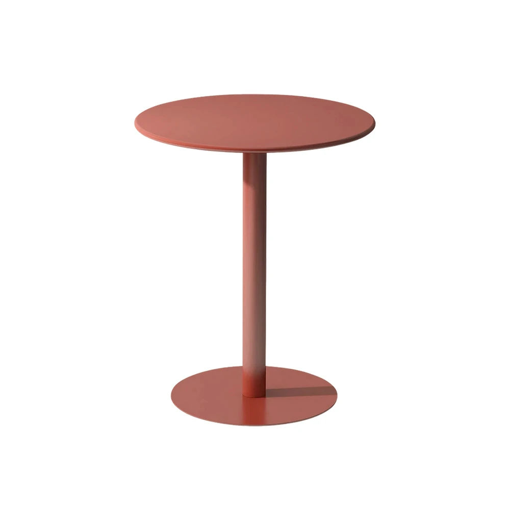 SOLARA Round Orange Iron Table - Durable Wrought Metal Construction, Weather-Resistant for Patio or Garden Use