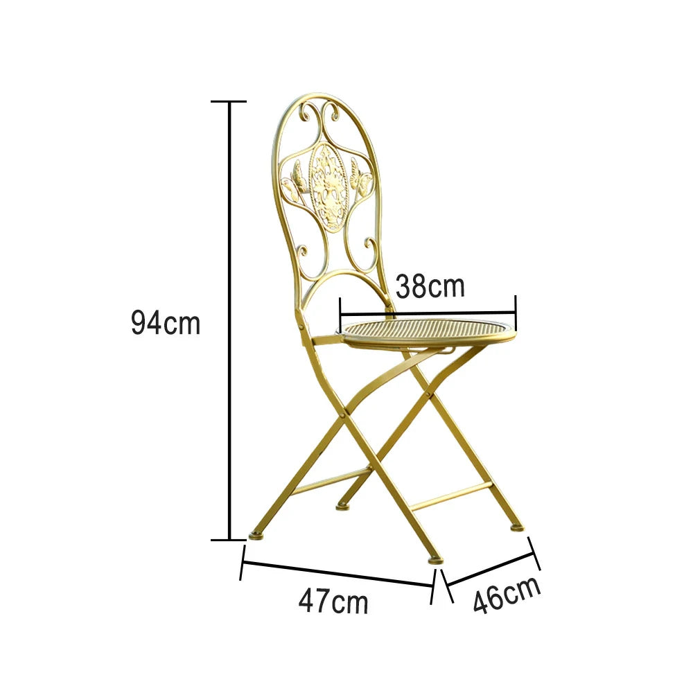 SOLARA Foldable Army Gold Iron Chair - Durable & Compact Design