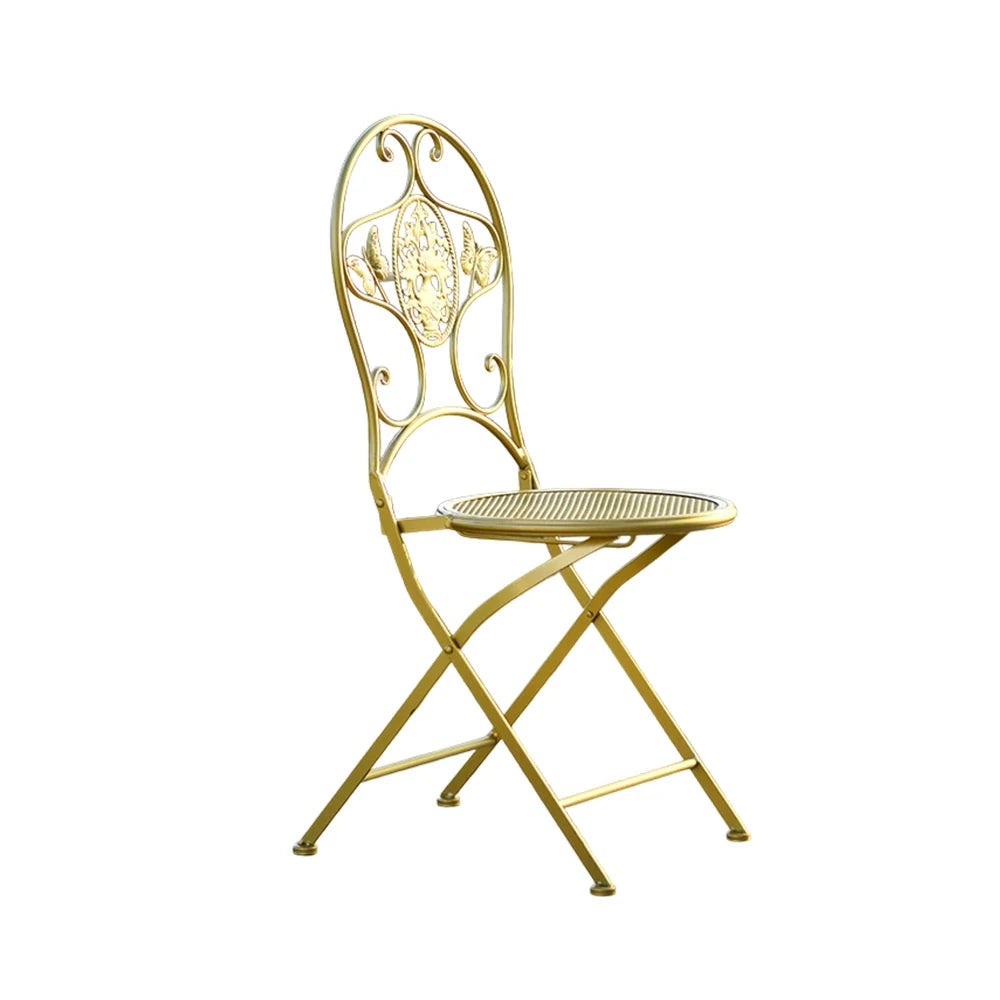 SOLARA Foldable Army Gold Iron Chair - Durable & Compact Design