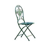 SOLARA Foldable Army Green Iron Chair - Durable & Compact Design