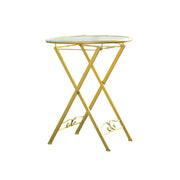 SOLARA Foldable Gold Iron Table - Durable and Stylish Space-Saving Design for Indoor or Outdoor Use