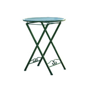 SOLARA Foldable Army Green Iron Table - Compact, Durable Design for Patio or Outdoor Use
