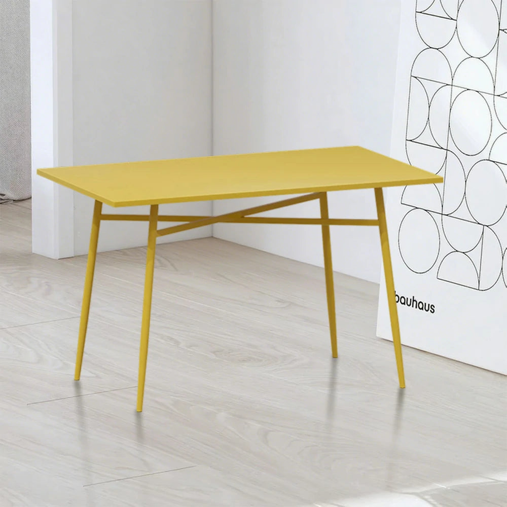 SOLARA Outdoor Rectangular Dining Table - Wrought Iron Construction, 120/140cm Sizes - Yellow