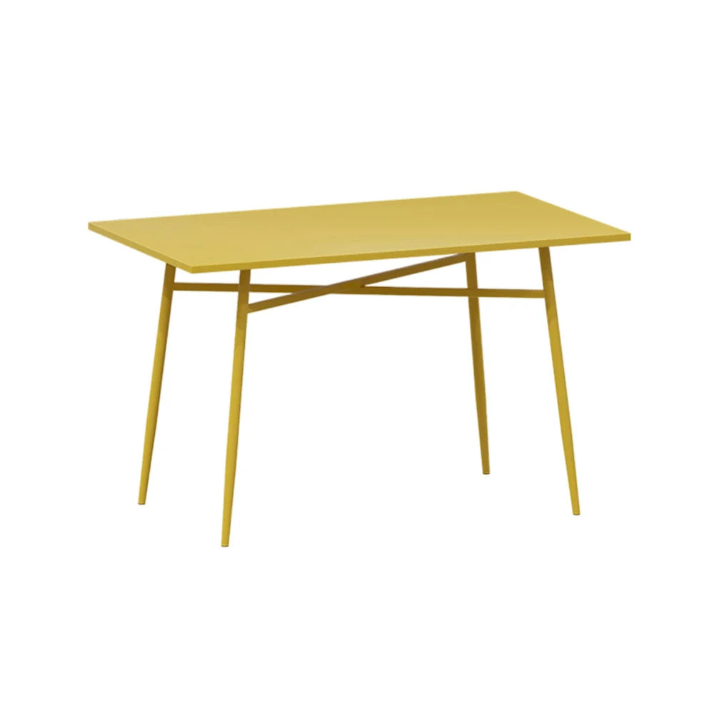 SOLARA Outdoor Rectangular Dining Table - Wrought Iron Construction, 120/140cm Sizes - Yellow