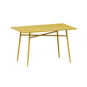 SOLARA Outdoor Rectangular Dining Table - Wrought Iron Construction, 120/140cm Sizes - Yellow