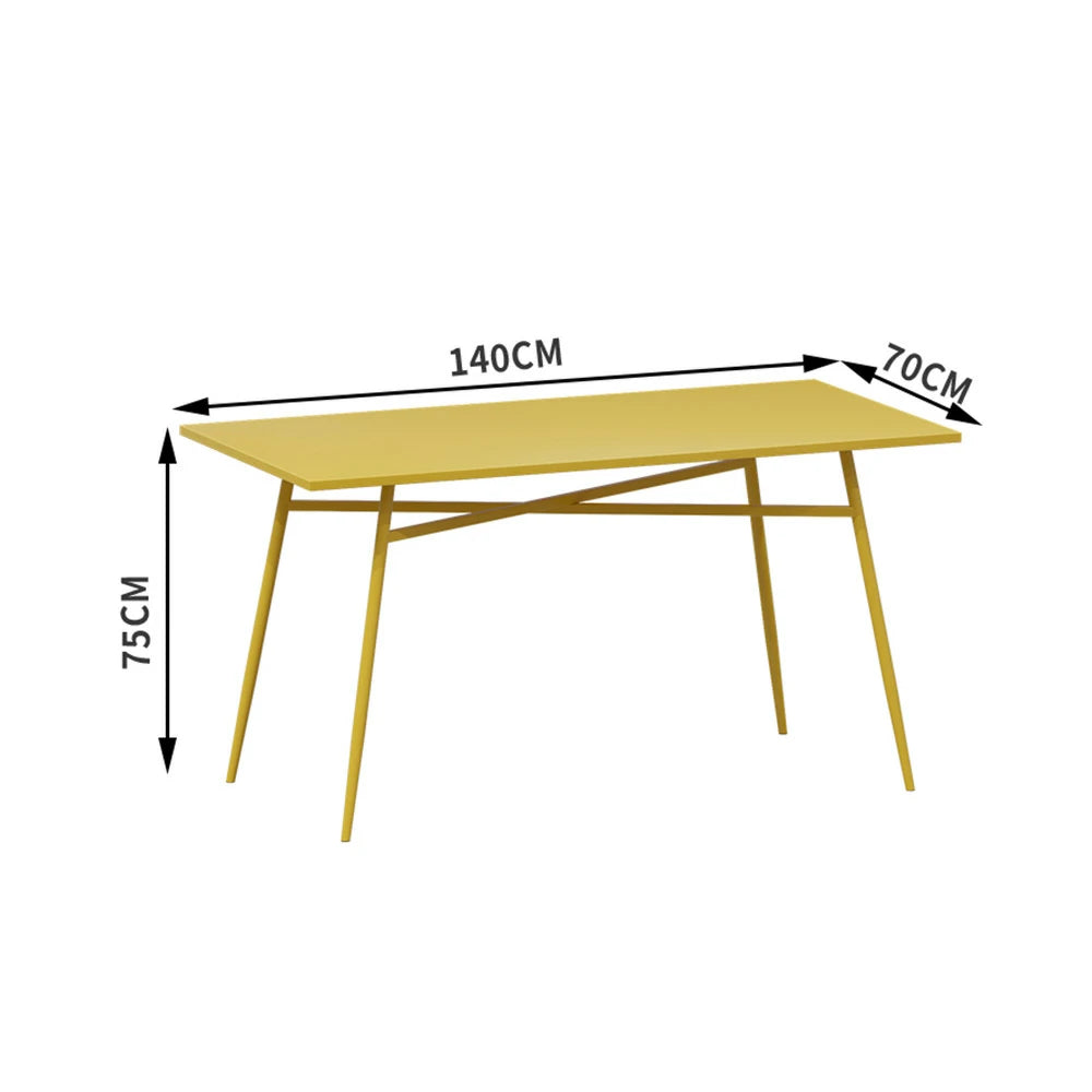SOLARA Outdoor Rectangular Dining Table - Wrought Iron Construction, 120/140cm Sizes - Yellow