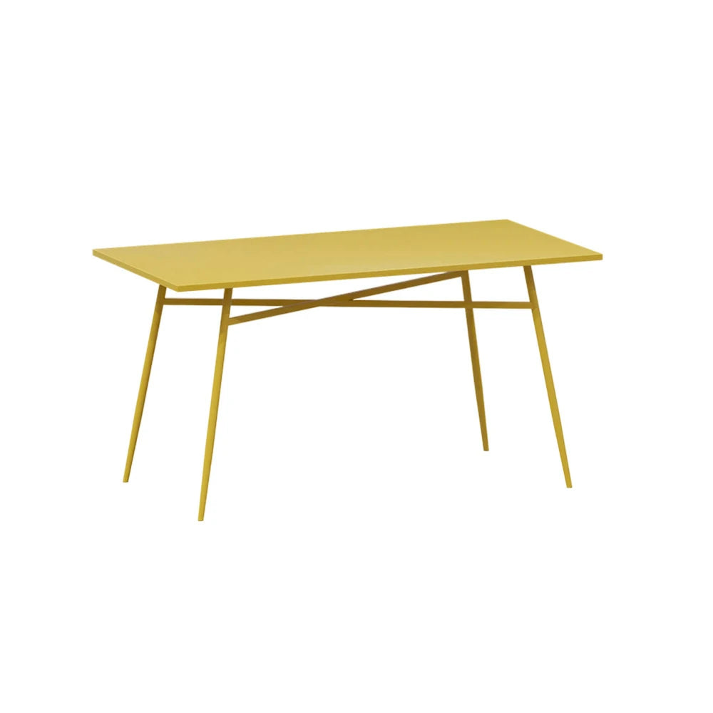 SOLARA Outdoor Rectangular Dining Table - Wrought Iron Construction, 120/140cm Sizes - Yellow