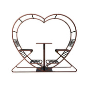 SOLARA Outdoor Heart-Shaped Double Chair, Galvanized Thickened Steel Frame - Brown