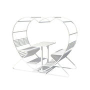 SOLARA Outdoor Heart-Shaped Double Chair, Galvanized Thickened Steel Frame - White
