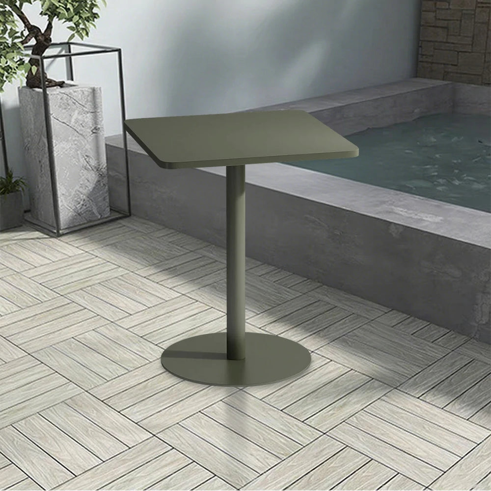 SOLARA 60/70/120/160cm Green Square Iron Table, Durable Metal Build for Patio, Balcony, or Garden Use